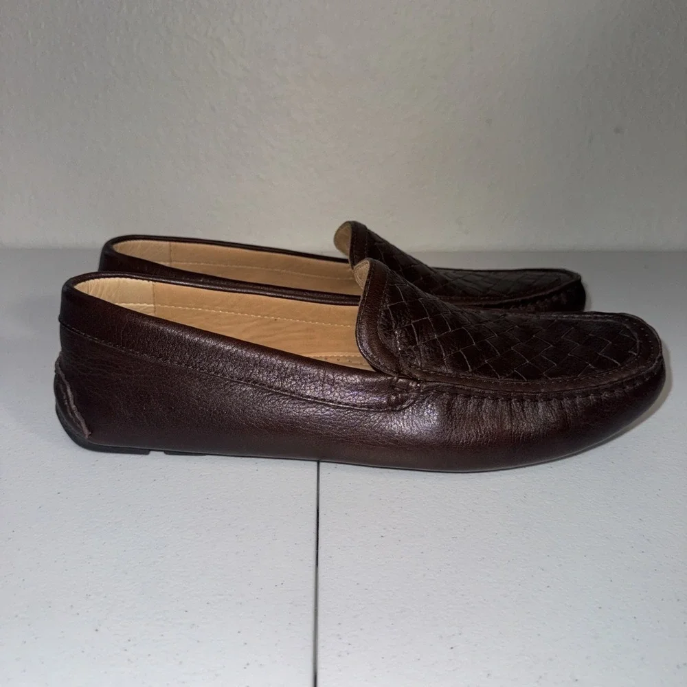 GH Bass & Co Men's Bass Wheldon Weave Loafers Size 11 1/2 Brown Leather Preppy